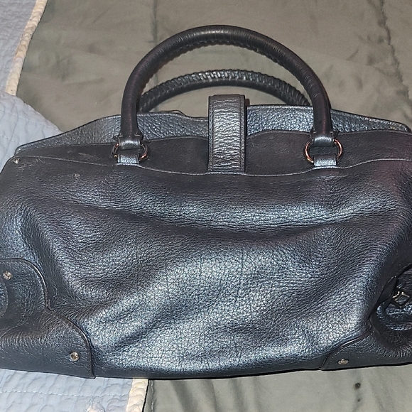 Coach SET Metallic Blue Studded Women's Bag and Matching Wristlet - Picture 5 of 13